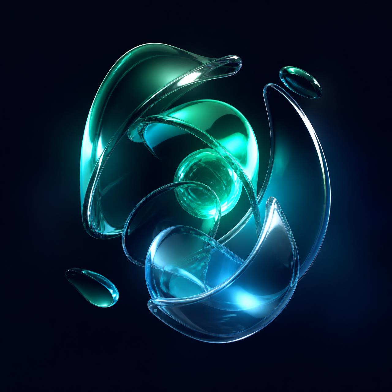 Abstract glass sculpture representing WEBOIX digital craft